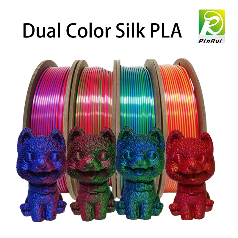 filament PLA filament à double couleur en soie, filament 3D de 1,75 mm, filament d\'imprimante 3D