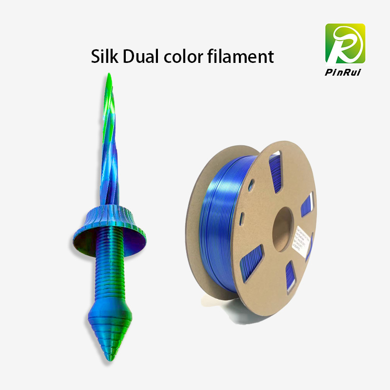 Deux couleurs en filament à double couleur filament de soie pour imprimante 3D Filament Hot Pinrui